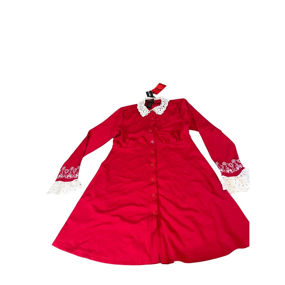 Hot Topic Chilling Adventures of Sabrina Red Lace Collar Dress Medium Pentagram